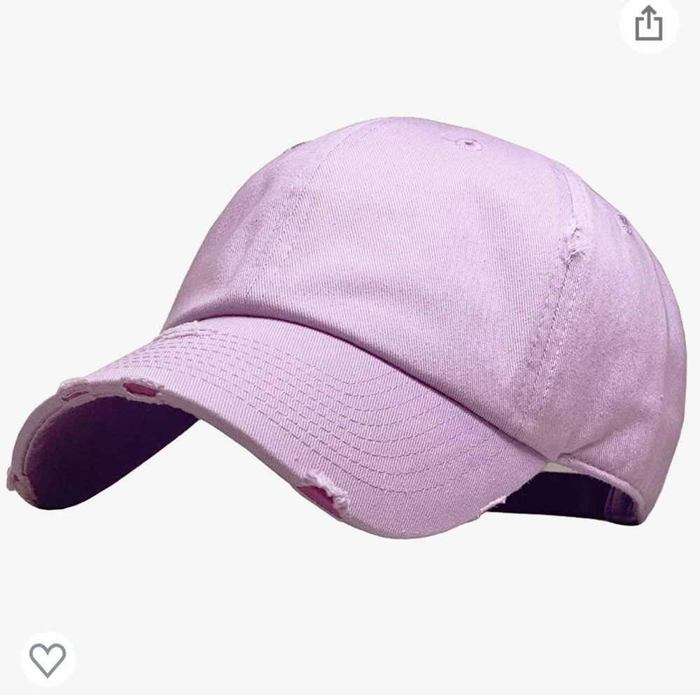 Distressed Baseball Hat - Lavendar